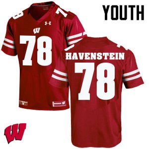 Youth Wisconsin Badgers NCAA #78 Robert Havenstein Red Authentic Under Armour Stitched College Football Jersey WY31W88SU